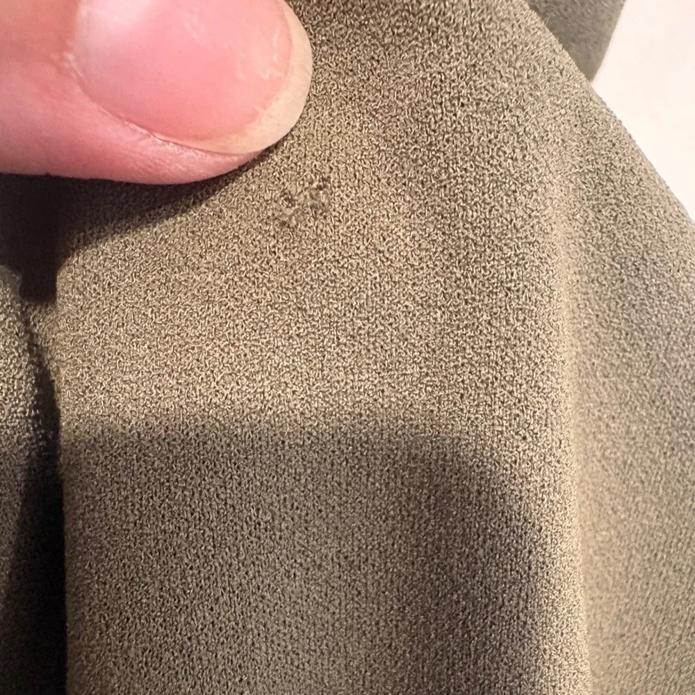 Calvin Klein Womens Ruffle V-Neck Wide Leg Jumpsuit Olive Green Size 2 Belted - Picture 6 of 9